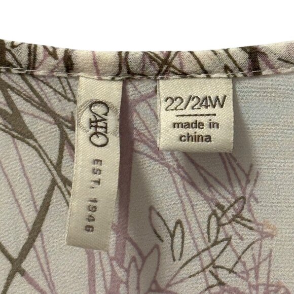 Cato Soft Botanical Print Layered Blouse Sz 22W multi blouse - Picture 2 of 11